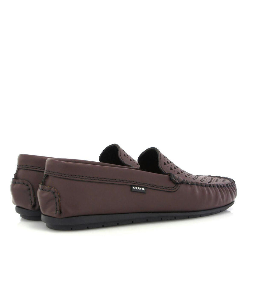 Plain 015 Walker Moccasins, burgundy gomatti leather with hearts