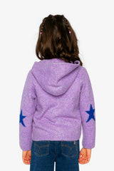 Hooded Knitted Cardigan Violet