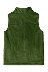 SHERPA/CORDUROY REVERSIBLE VEST | SPRUCE