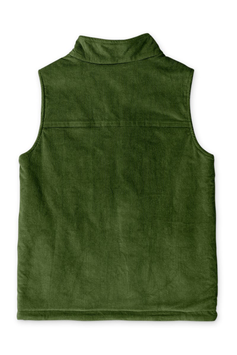 SHERPA/CORDUROY REVERSIBLE VEST | SPRUCE