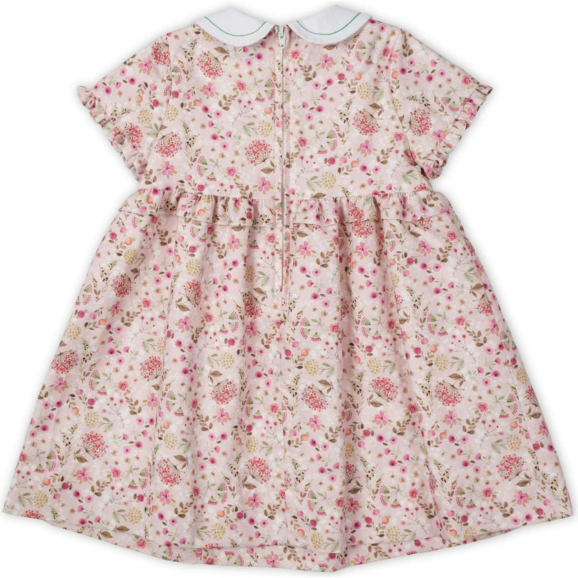 Floral Dress With Embroidered Collar