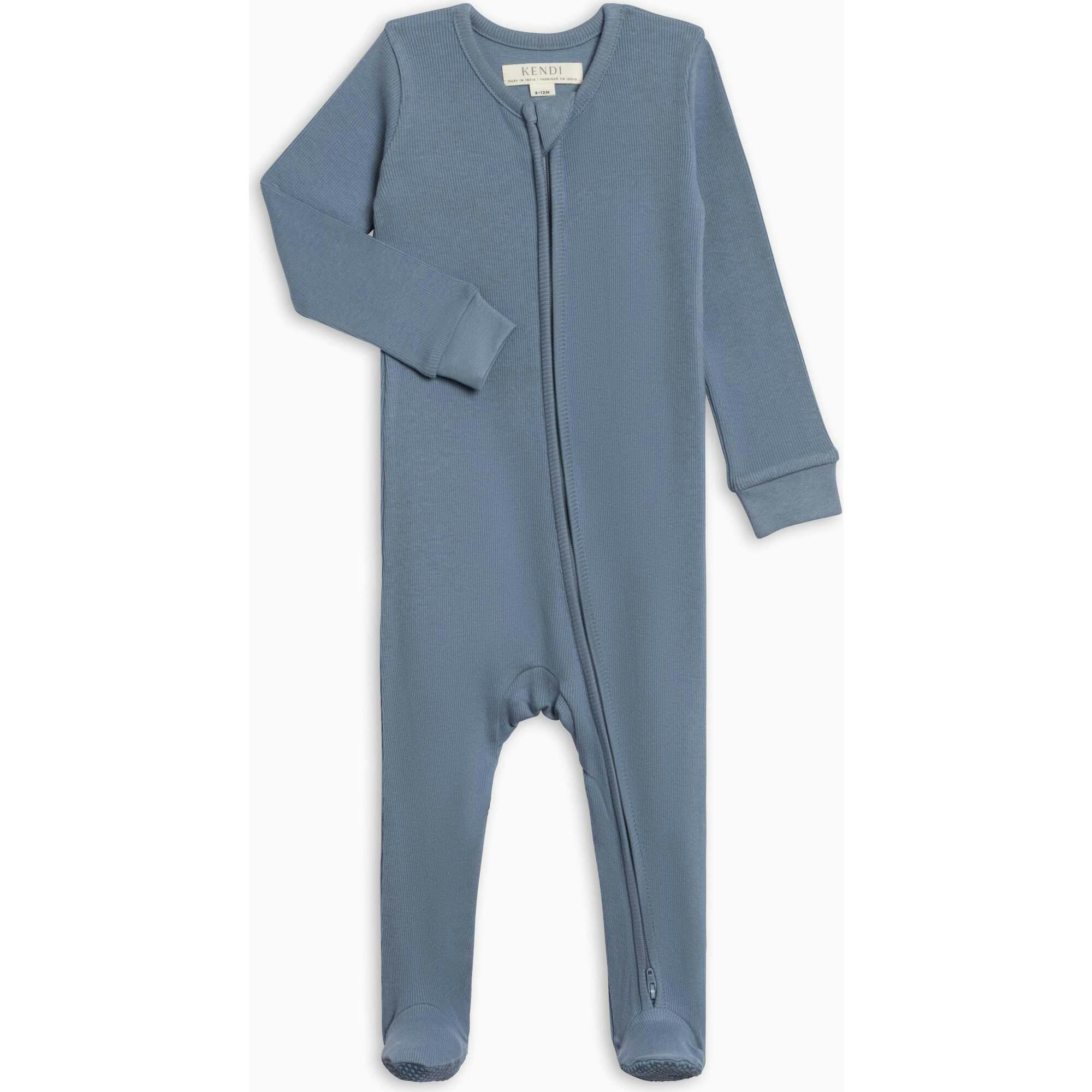 Kit Ribbed Zipper Sleeper - Sea