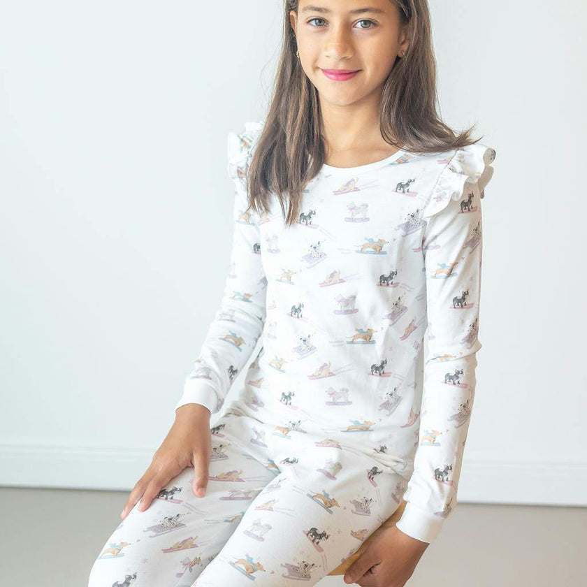 Ski Pups Girl Pima Long Pajama Set