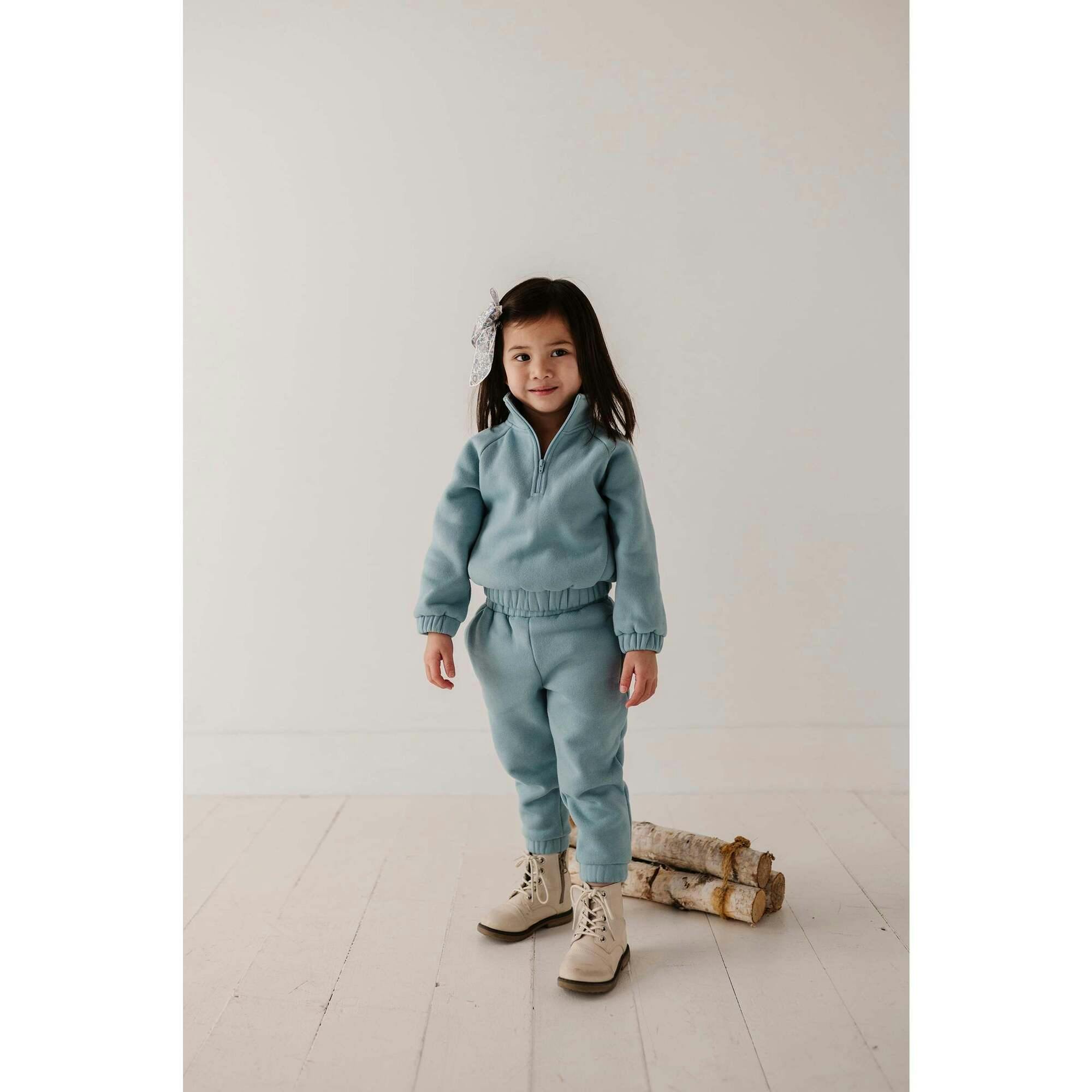 Fleece Zip Set Heather Gray