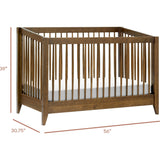Sprout 4-in-1 Convertible Crib with Toddler Bed Conversion Kit in Natural Walnut