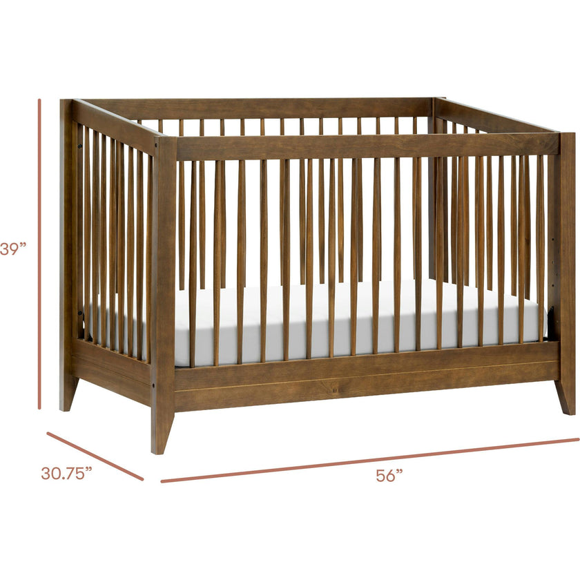 Sprout 4-in-1 Convertible Crib with Toddler Bed Conversion Kit in Natural Walnut