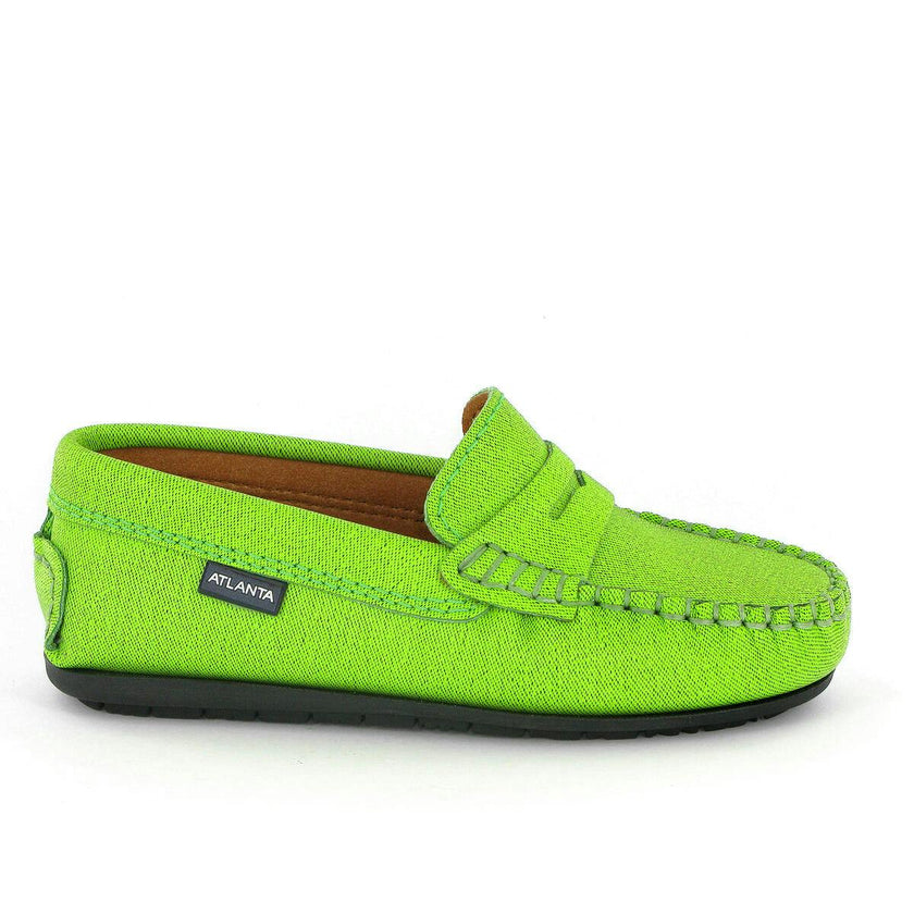 Leather Penny Moccasins, Green
