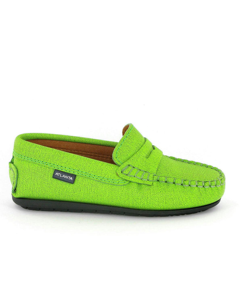 Leather Penny Moccasins, Green