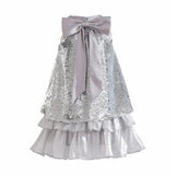 Purple Sylvara Sequin Ruffle Skirt Set