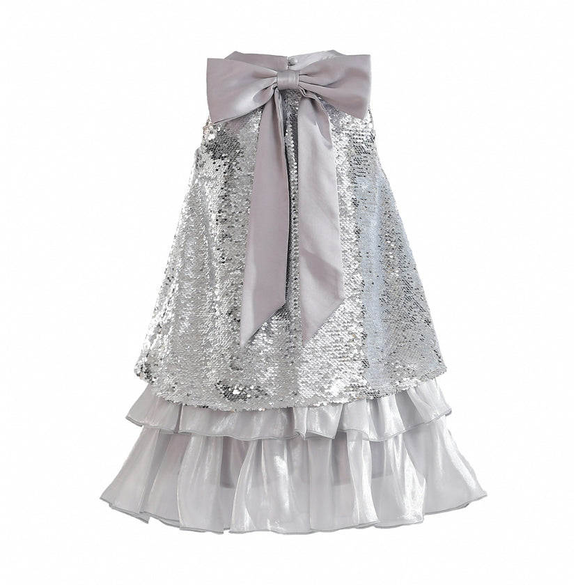 Purple Sylvara Sequin Ruffle Skirt Set