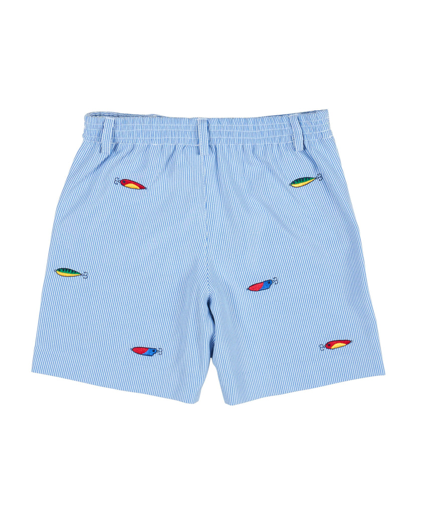 Jr. Cord Short W/Embroidered Fishing Lures