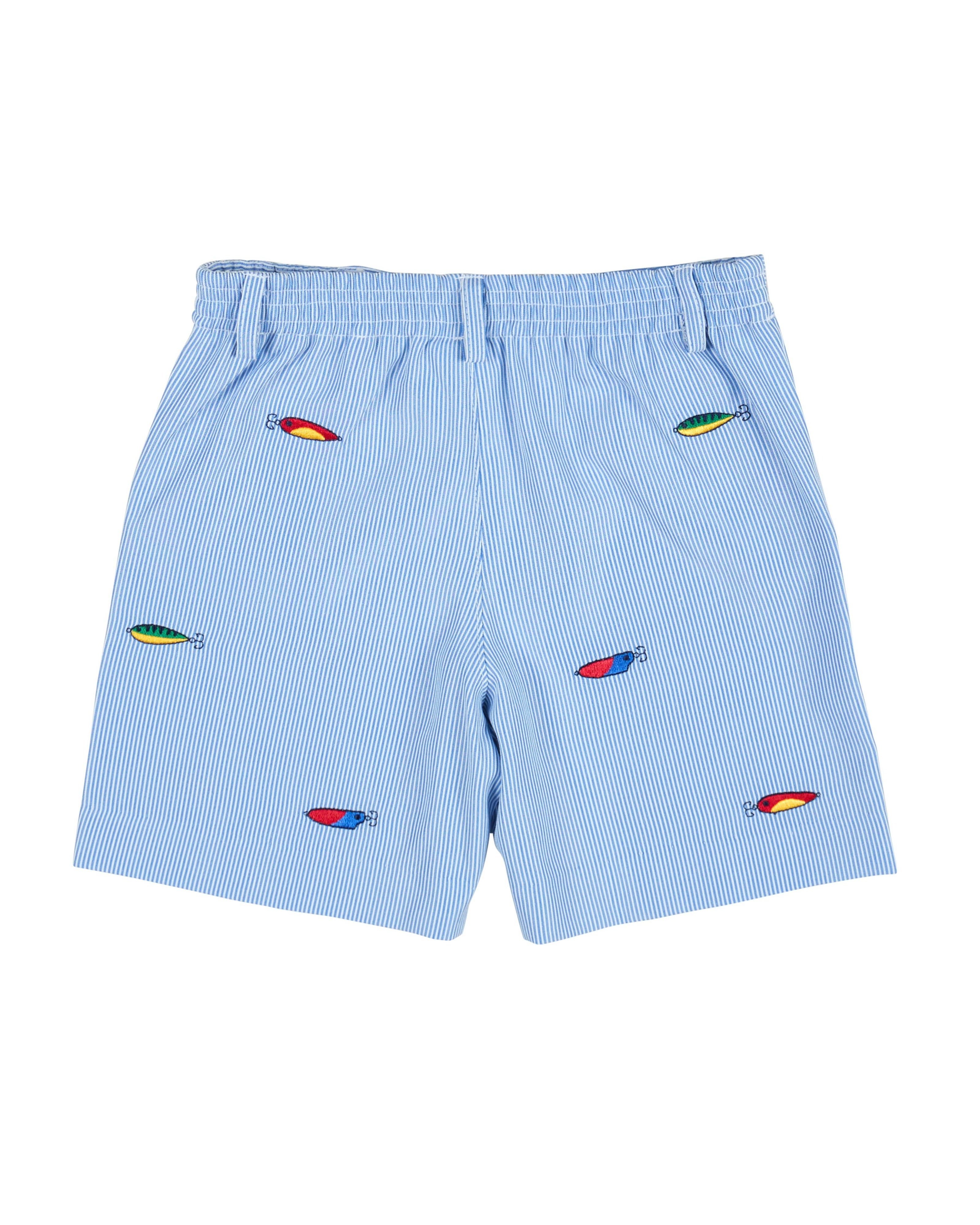 Jr. Cord Short W/Embroidered Fishing Lures