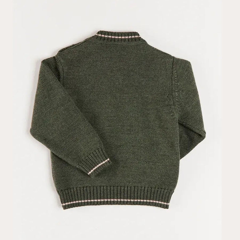 Corgi Embroidered Button Detail Jumper in Green (18mths-10yrs)