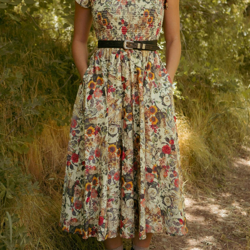 Hattie Dress in Rose Vine