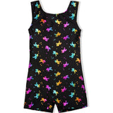Shimmer Holographic Sleeveless Biketard, Black