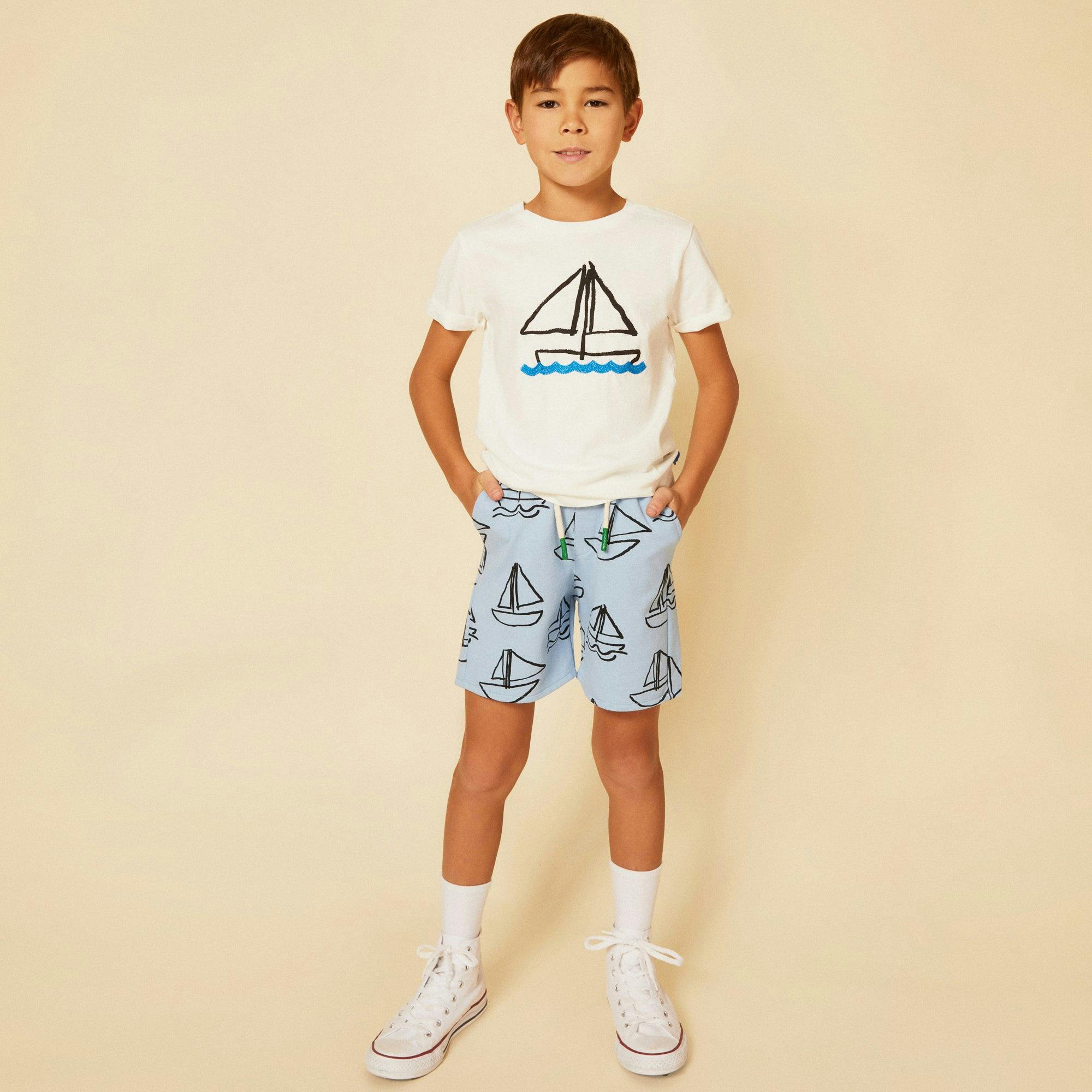Recycled Cotton Sail Away Kid T-Shirt