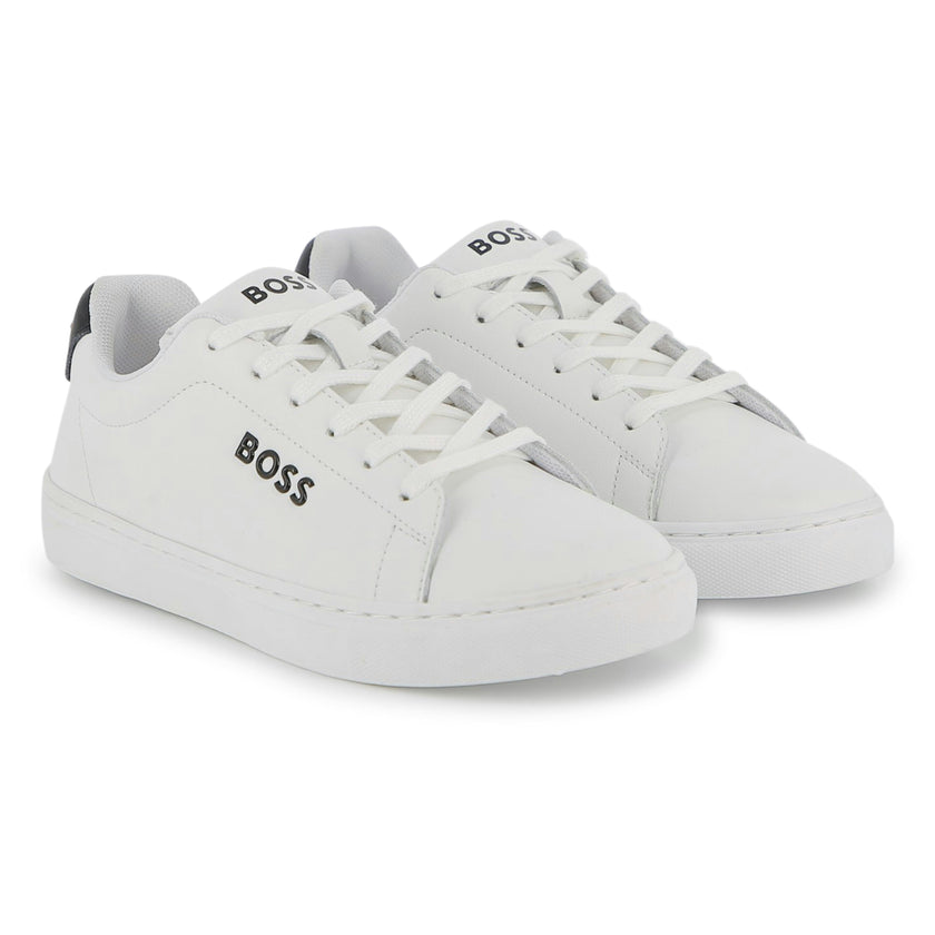 White Low-Top Leather Sneakers
