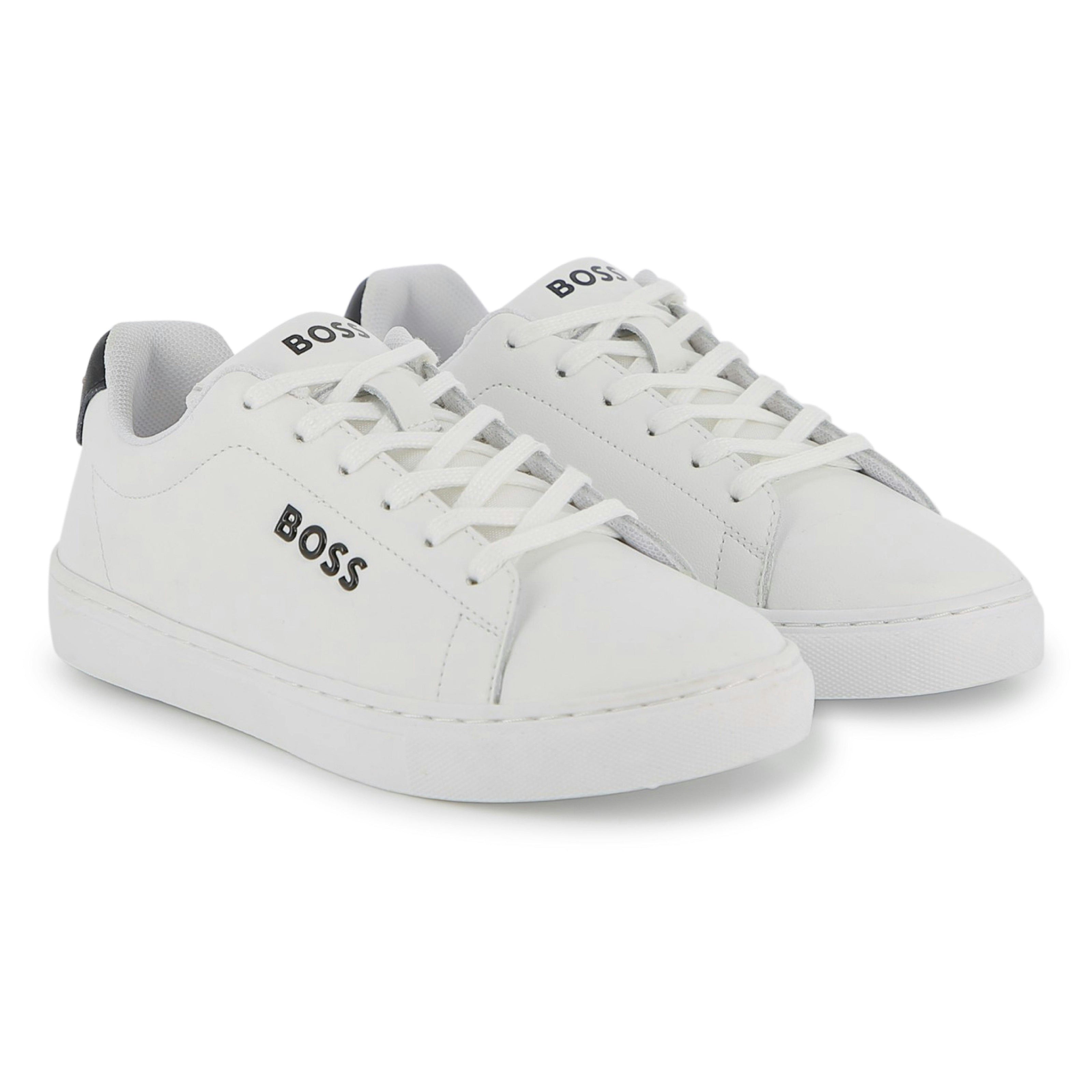 White Low-Top Leather Sneakers