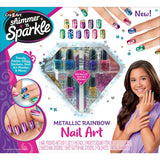 Shimmer 'N Sparkle: Metallic Rainbow Nail Art