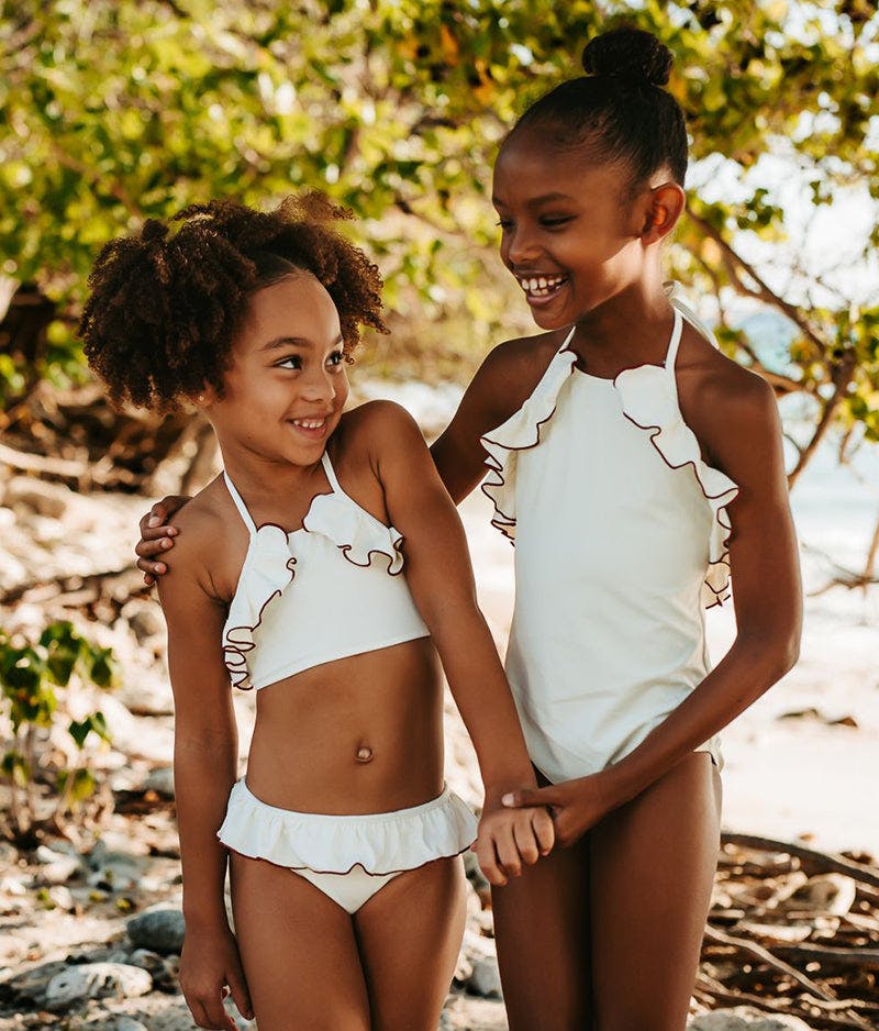 Anna Swim Pants Ivory & Terracotta