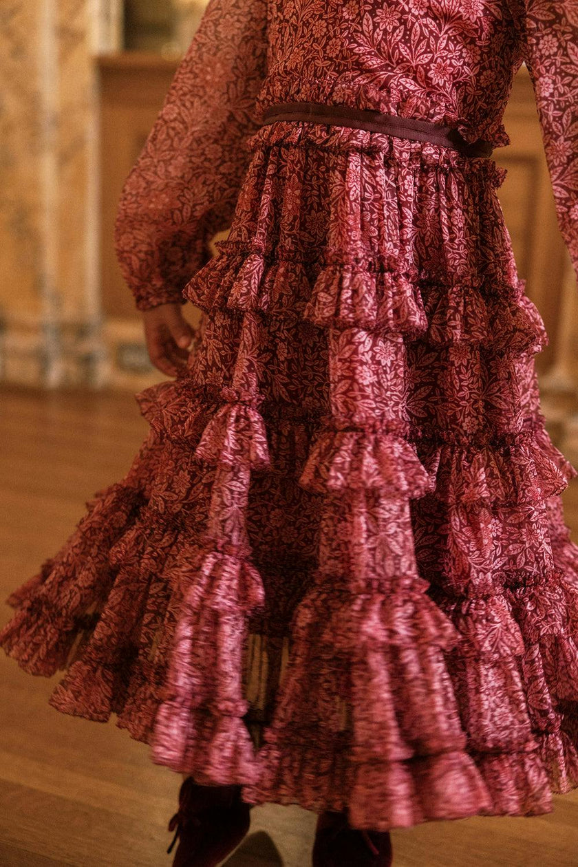 Mini Samantha Dress in Garnet Merry Ditsy
