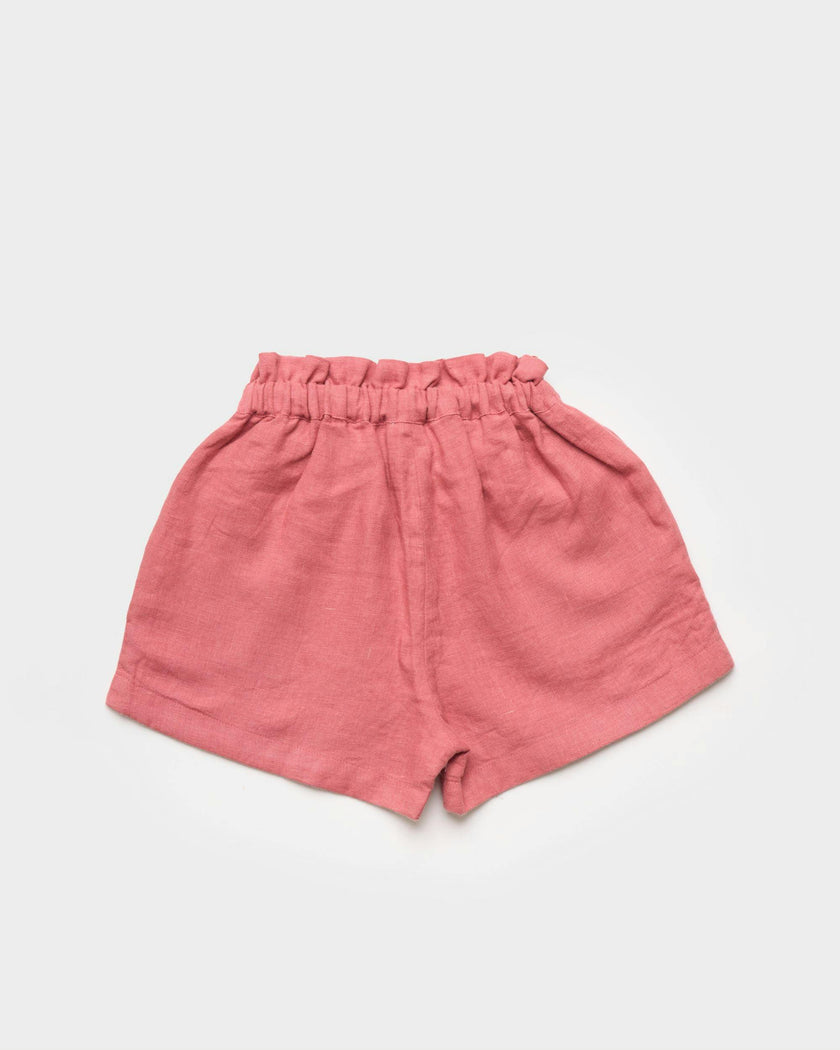 Roman Cotton Linen Dyed Fabric Short - Peony