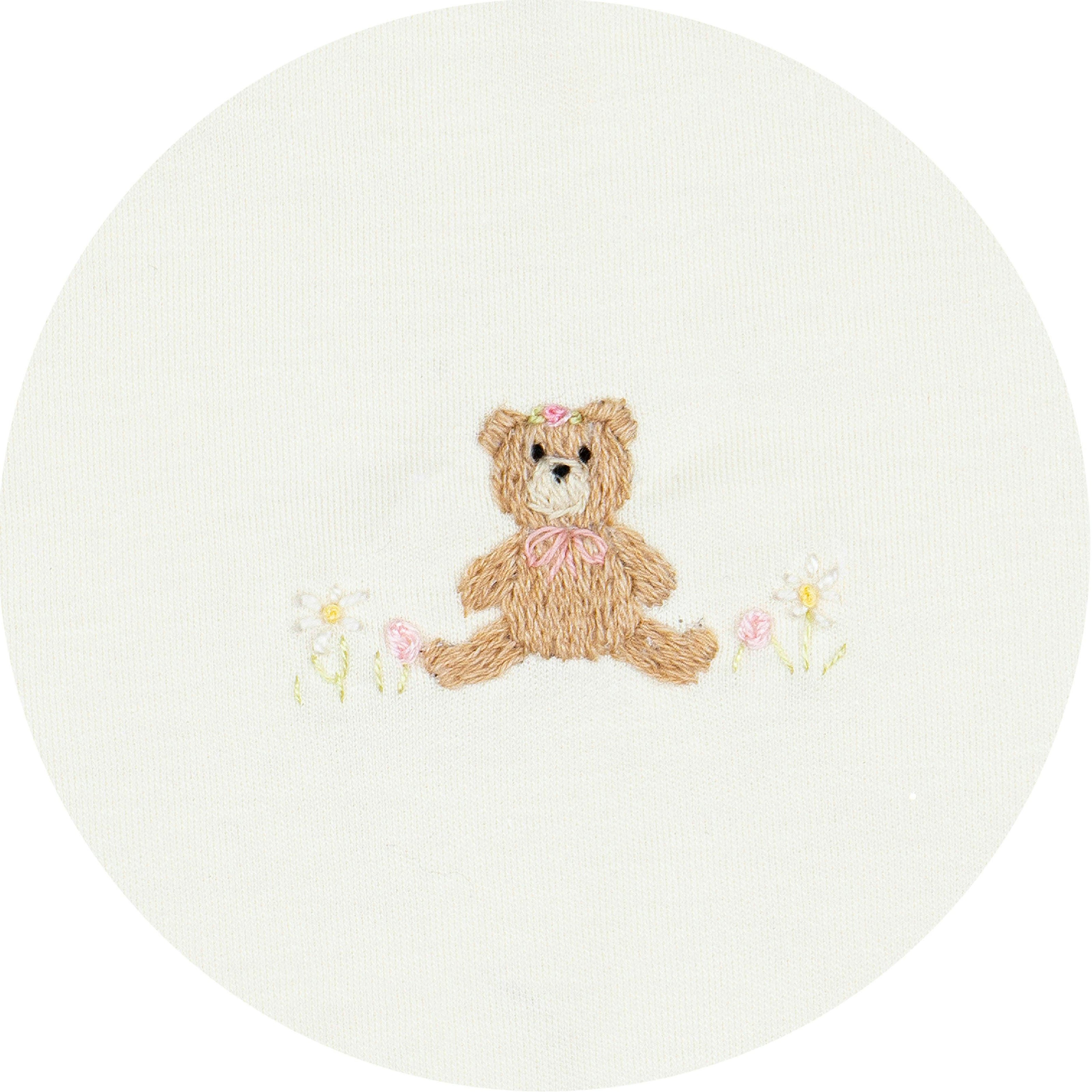Pima Embroidered Pajama Set in Flower Bear