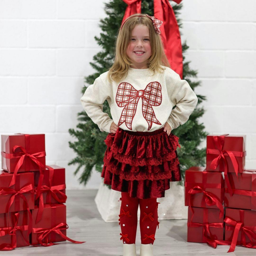 Christmas Plaid Layered Bow Headband