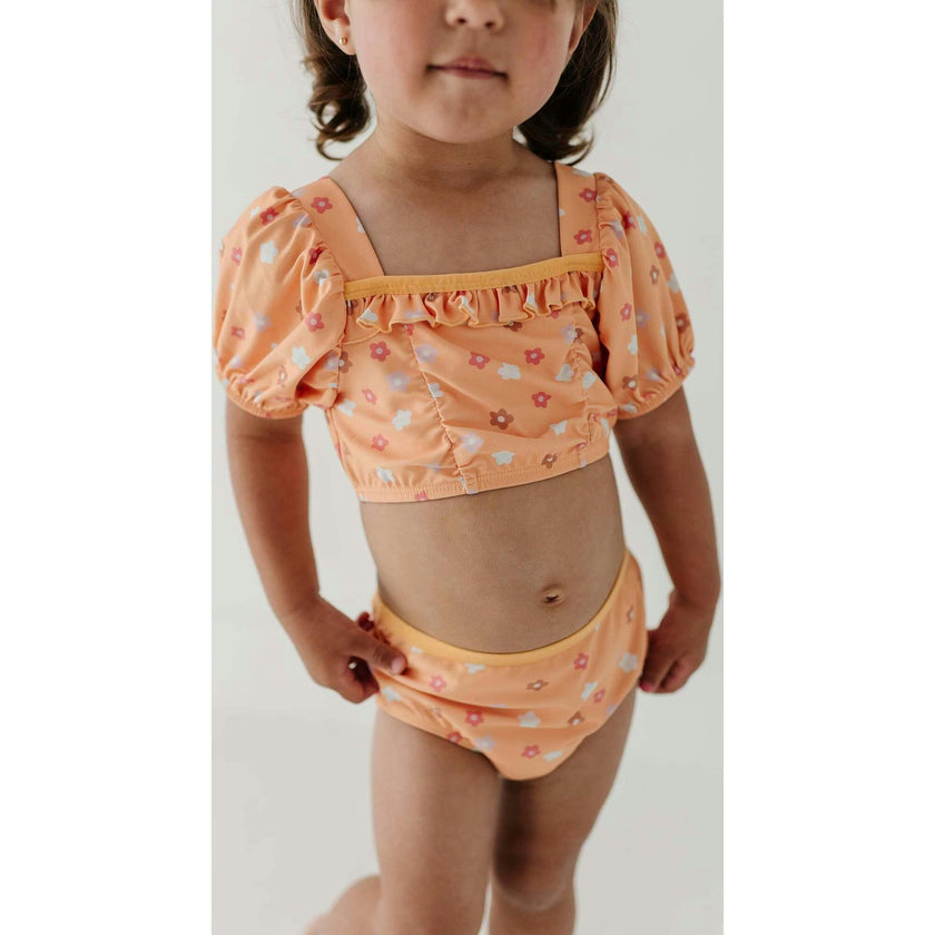 Girl's Puff Sleeve Swimsuit