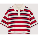 Acacia Woman Polo Tulip Red & Midnight Stripes