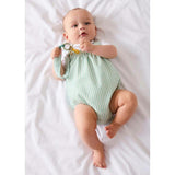 Wimbledon Stripe Button Detail Romper in Green (3mths-2yrs)