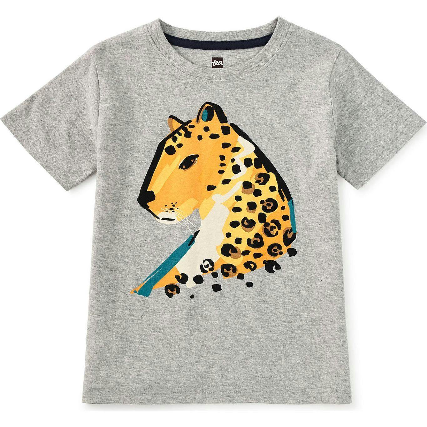 Painted Jaguar Graphic Tee, Grey