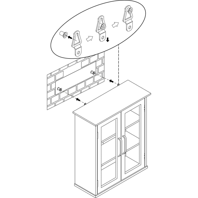 Avery Wooden 2 Door Wall Cabinet with Storage