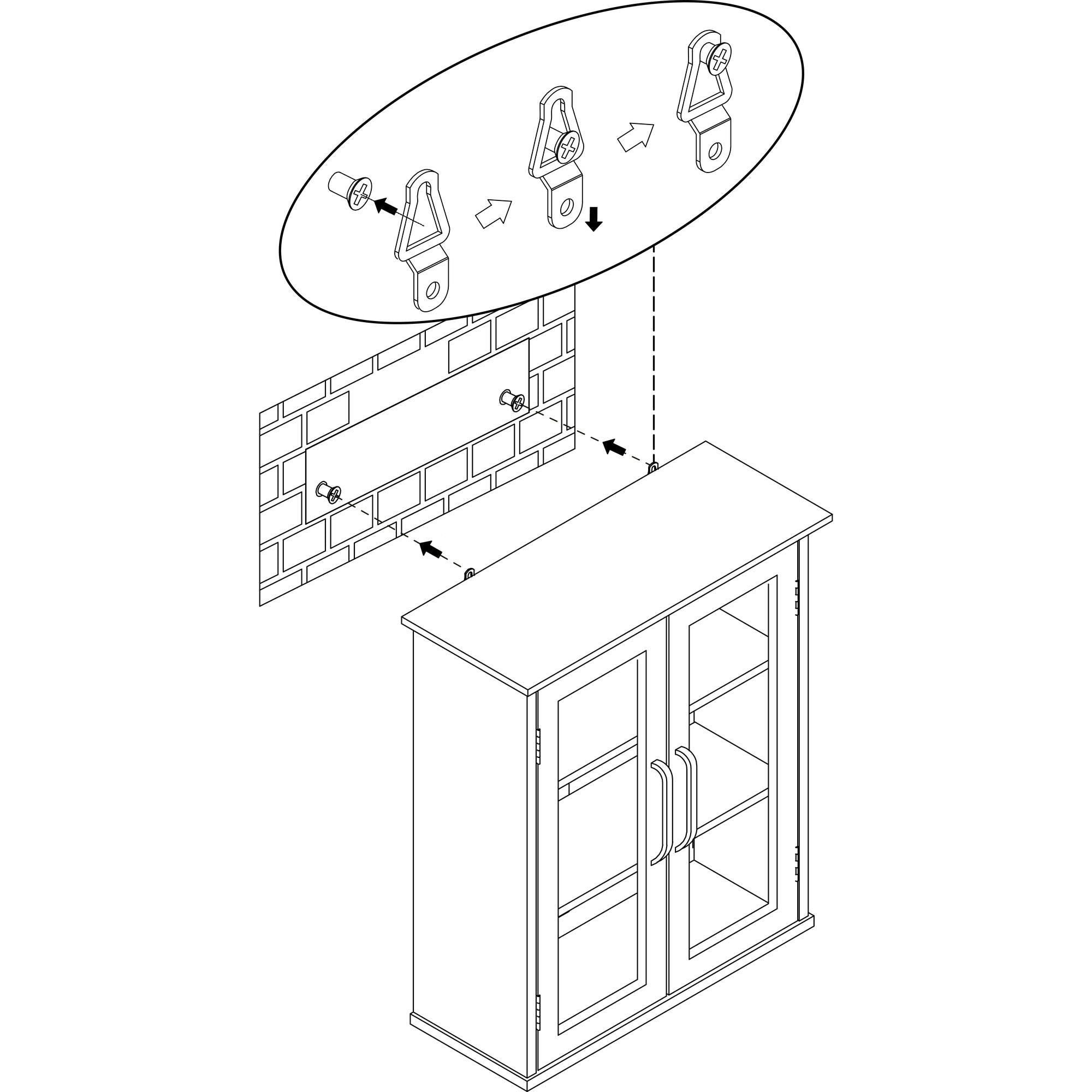 Avery Wooden 2 Door Wall Cabinet with Storage