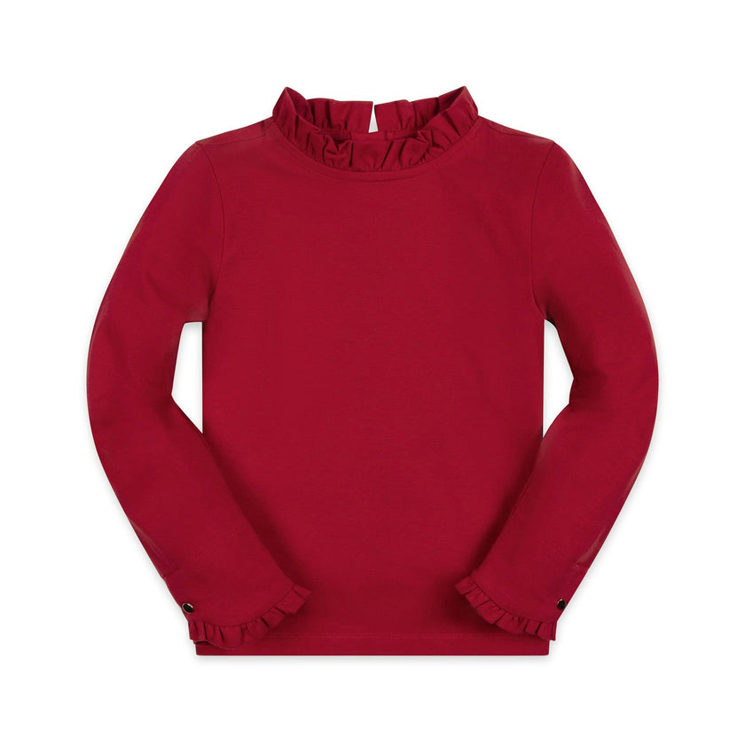 Organic Ruffle Trim Knit Top