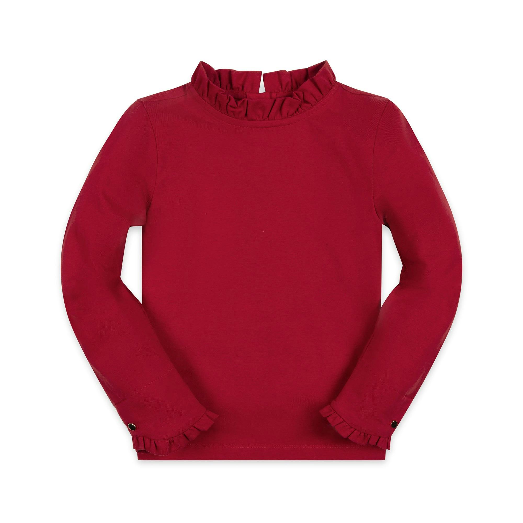 Organic Ruffle Trim Knit Top