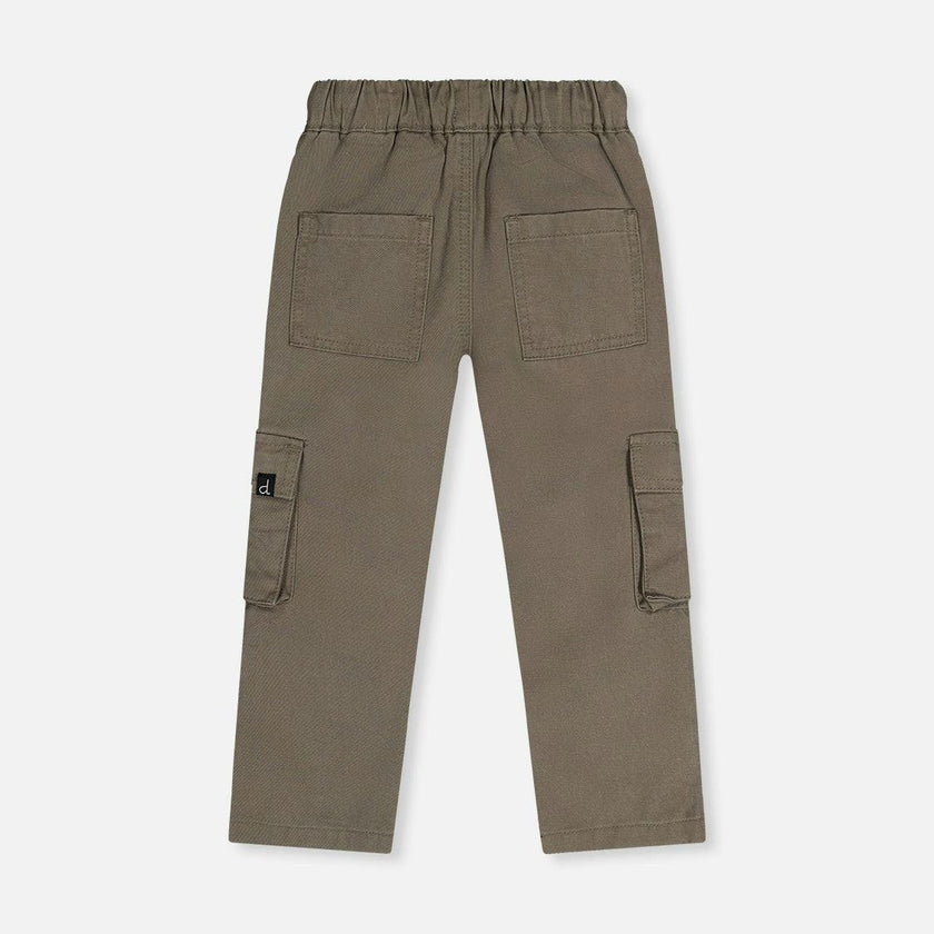 Twill Pants With Cargo Pockets Grey