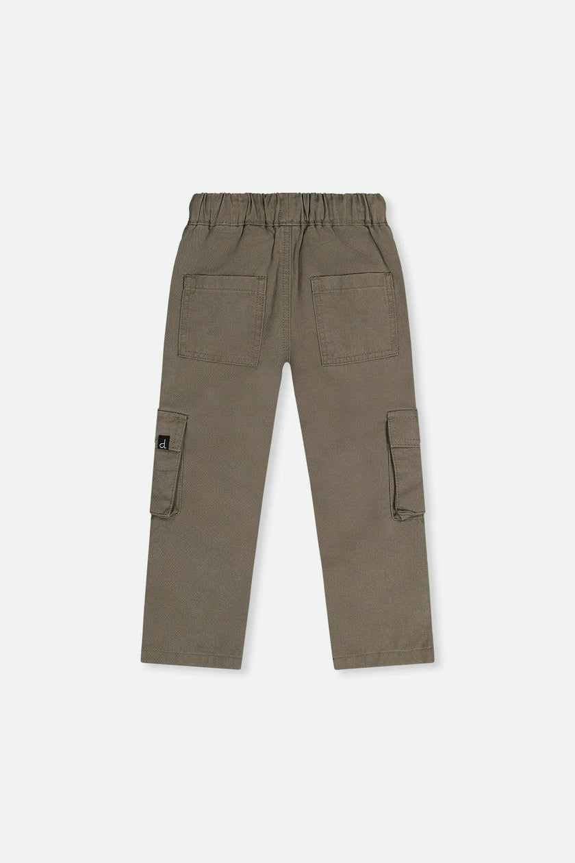 Twill Pants With Cargo Pockets Grey