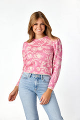 Amelia Jacquard Sweater Pink