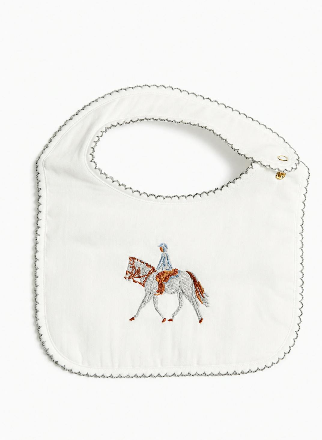 Baby Classic Bib - Embroidered Horse