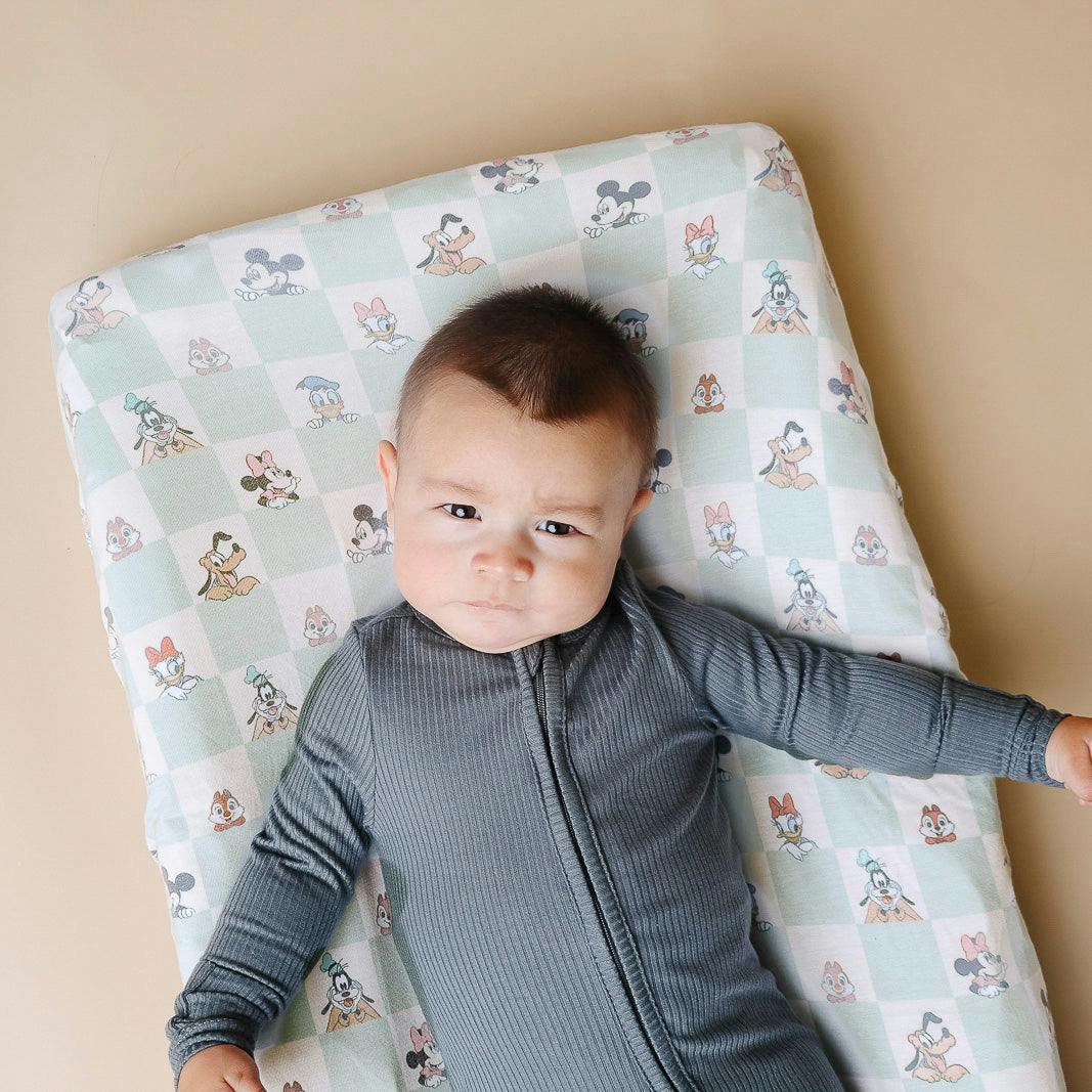 Premium Knit Diaper Changing Pad Cover - Mickey Mouse and Friends
