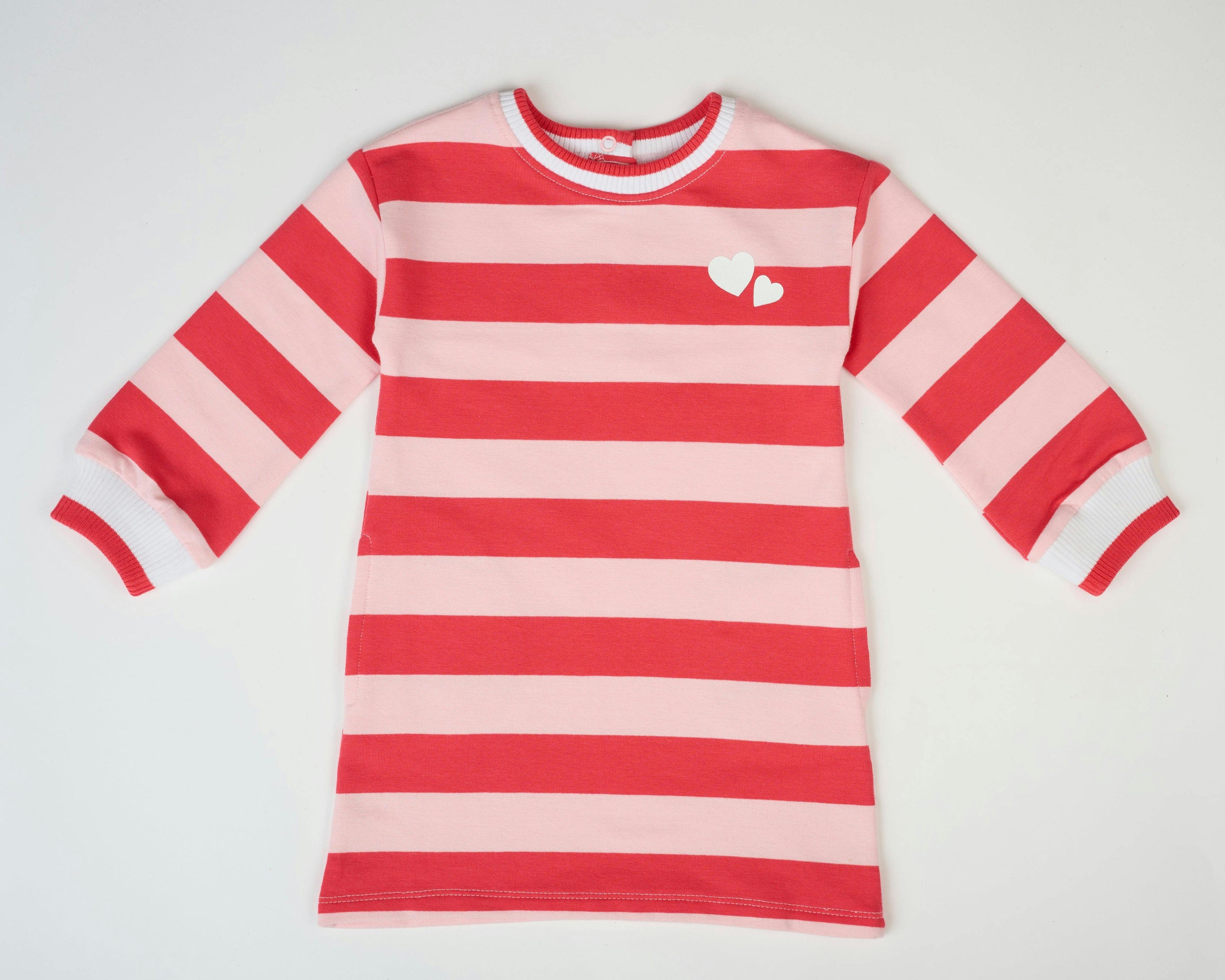 Heartbeat Stripe Sweatshirt Dress