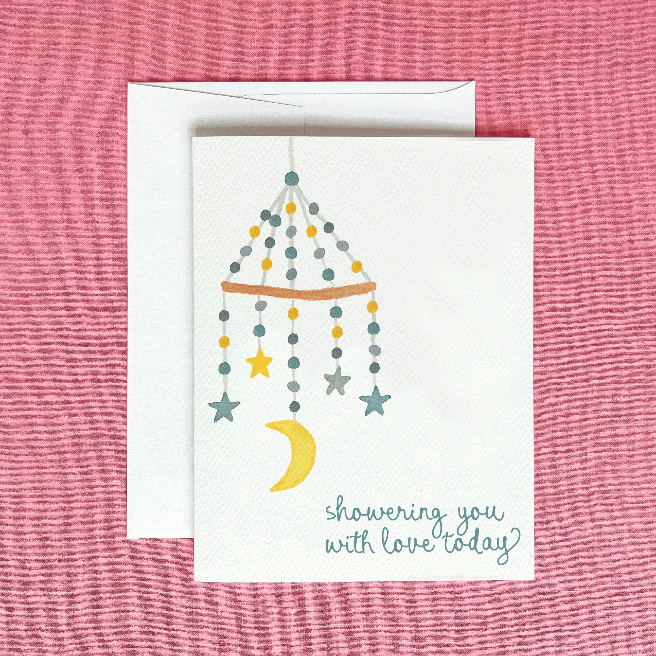 Showering You With Love Baby Shower Greeting Card