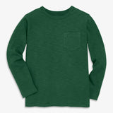 Kids long sleeve slub pocket tee