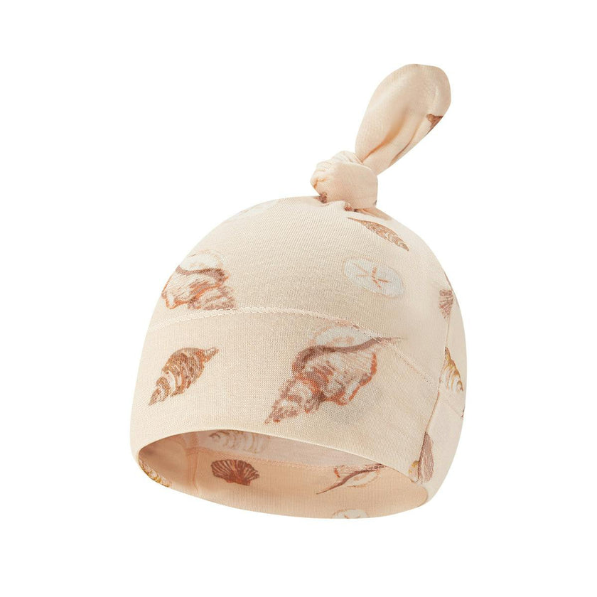 Seashells Bamboo Knotted Beanie Hat