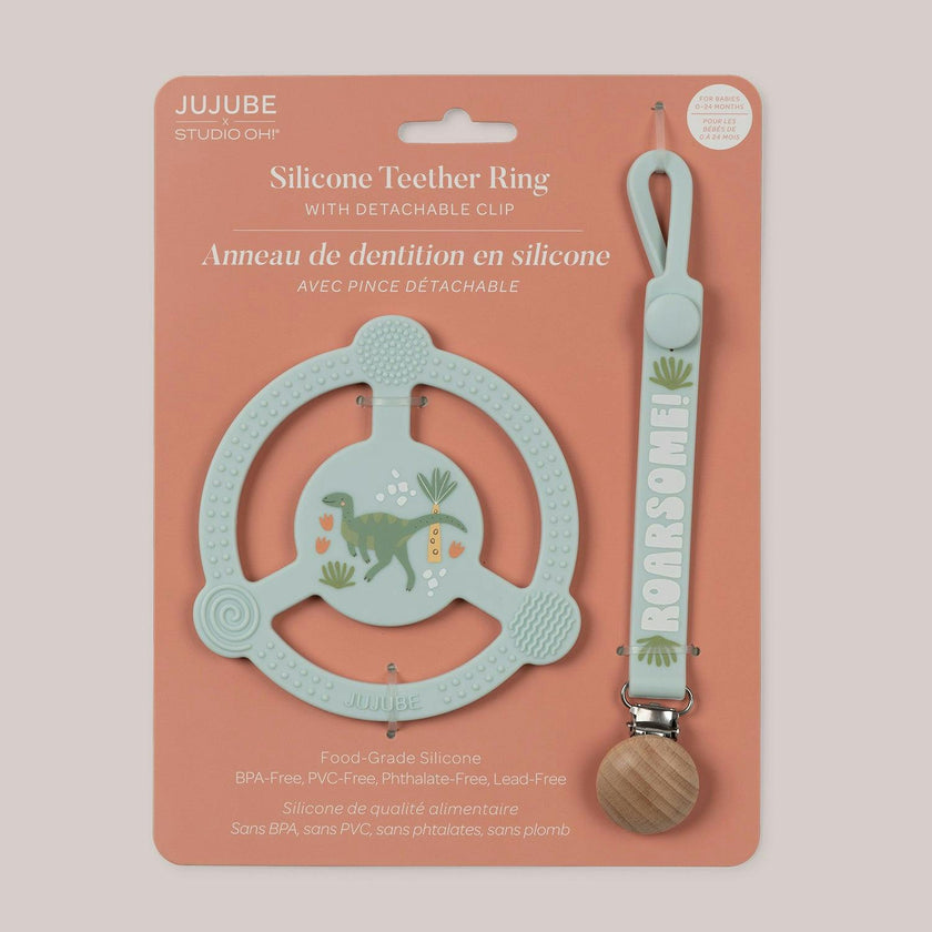 Studio Oh! Silicone Teether Ring With Detachable Clip