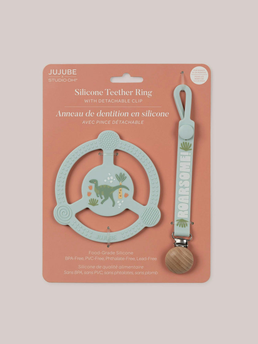 Studio Oh! Silicone Teether Ring With Detachable Clip