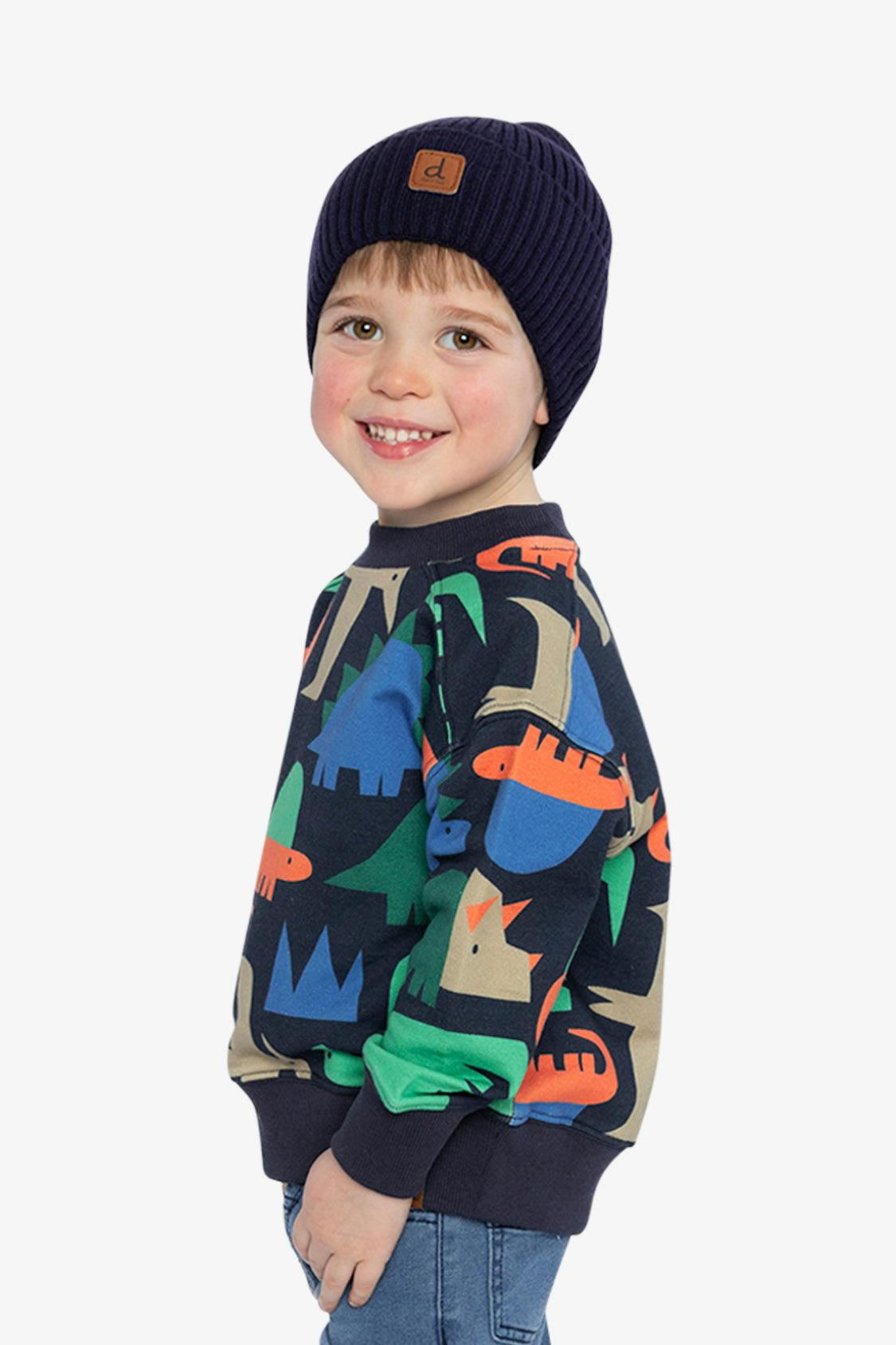 Fleece Sweatshirt Blue Dinosaur Print