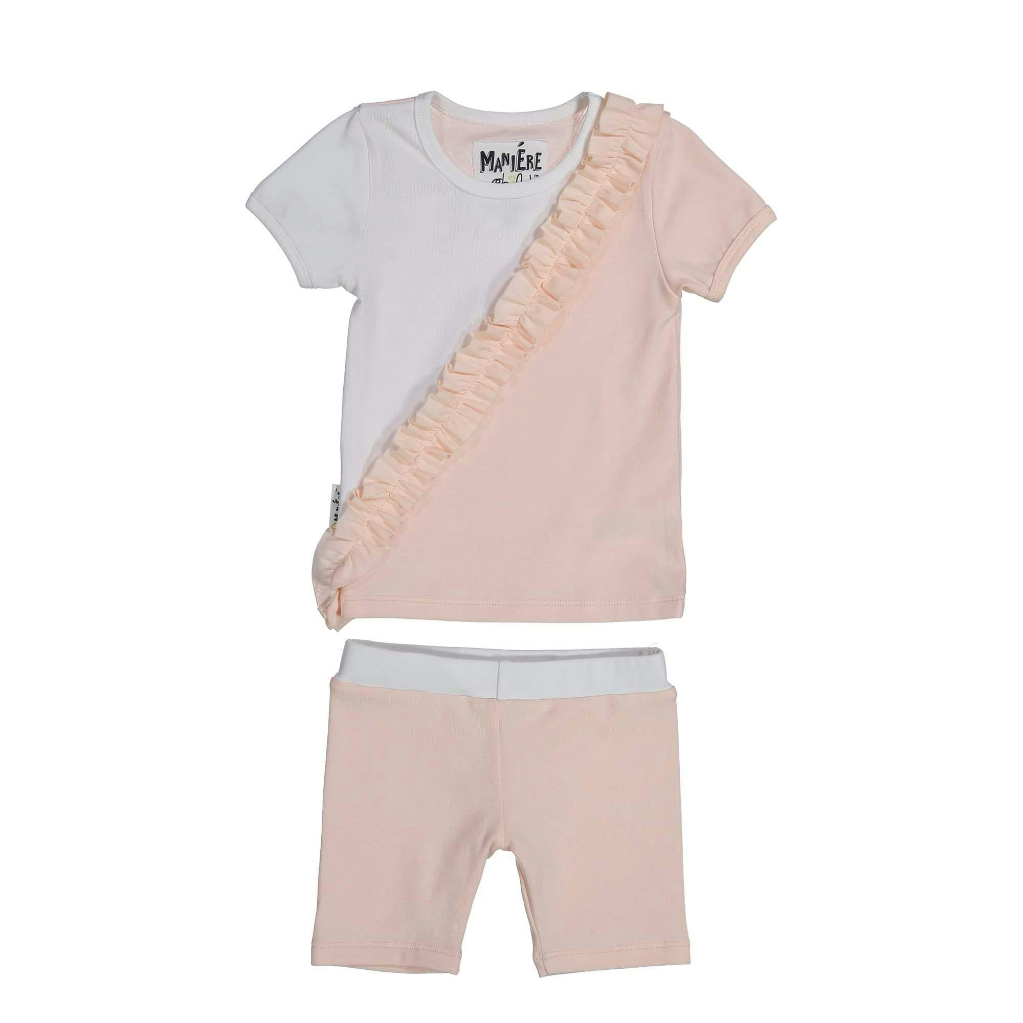 Diagonal Ruffle Two Piece Set