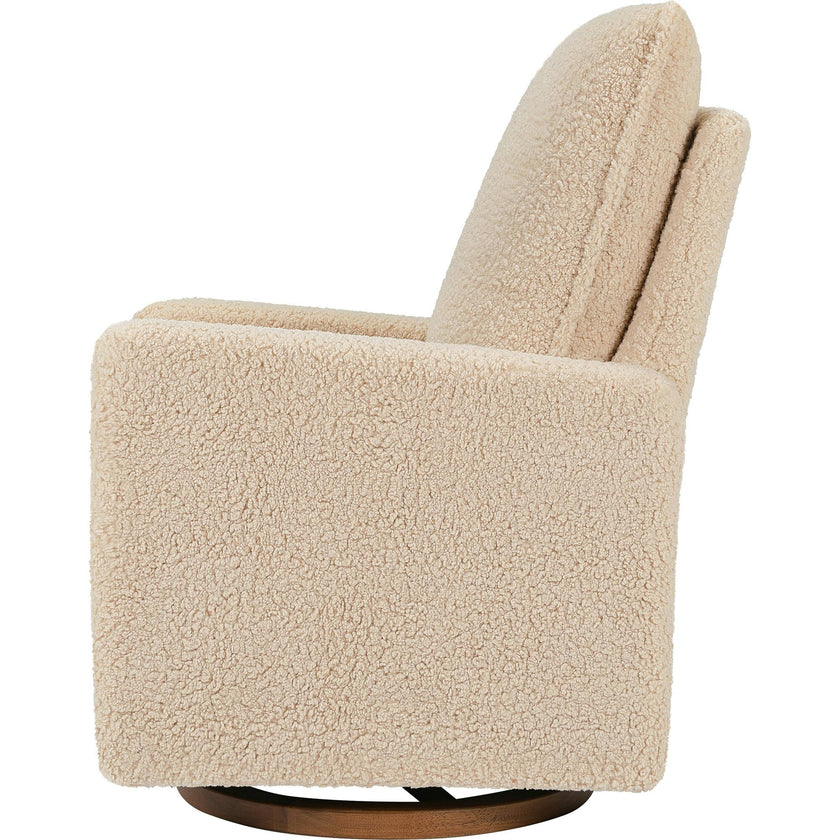Cali Pillowback Shearling Swivel Glider